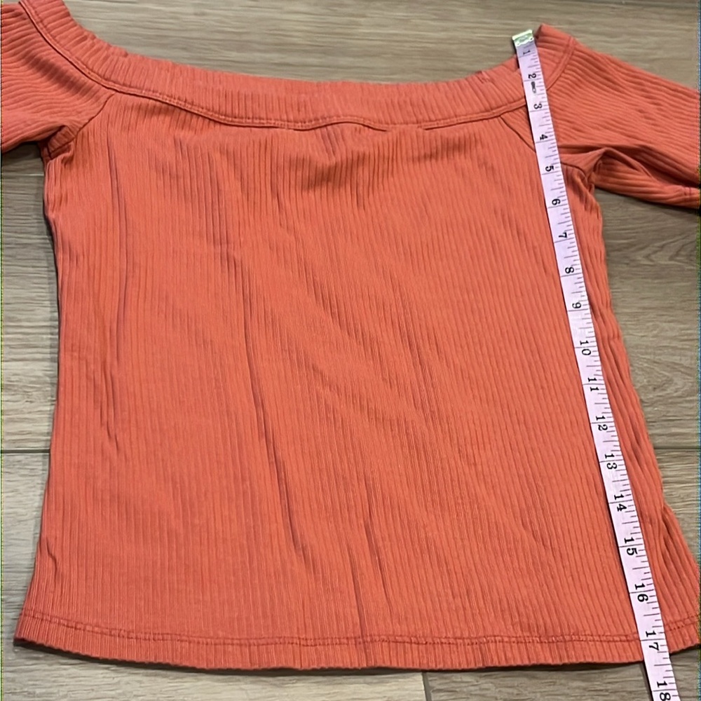 Old Navy Off-Shoulder Ribbed Top - Coral - Picture 2 of 8